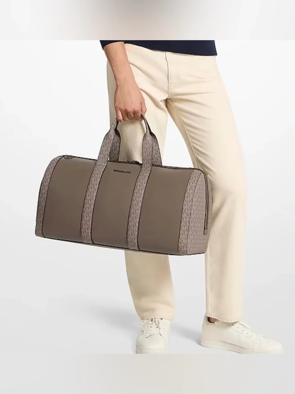 Michael Kors Cooper Pebbled Leather and Signature Logo Duffel Bag